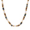 ErshiNi Colorful Beaded Necklace Choker with Natural Stones, White Shell
