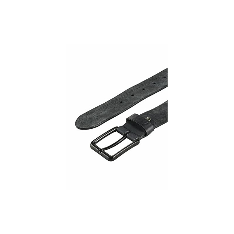 camel active Men's Nubuck Leather Belt, black