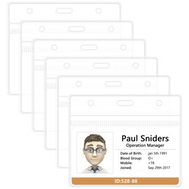 Mecool 6 Pcs Plastic Id Badge Holder Waterproof Clear Id Card Holder | Card Display Case | Credit Card Protector | Id Holder| Double Sided Card Holder | Horizontal