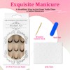 24Pcs Square False Nails Short French Tip Press on Nails