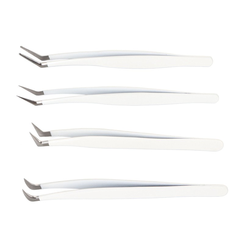 Eyelash Extension Tweezers Kit Stainless Steel High Accuracy Lash Tweezers