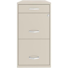 UrbanPro 3 Drawers 27.32" Vertical Off-White Metal Filing Cabinet Lockable Pre-Assembled Stationary Letter Size for Home, Office