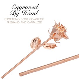 Forever Rose Real Rose Gold Rose, Genuine One of a Kind Rose Hand Dipped in 24K Gold Roses to Last a Lifetime