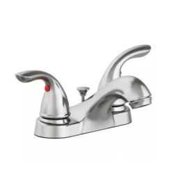 Faucet Seasons Brass 4in Centerset 2 Handle Bath Faucet With Brass Pop Up In Brushed