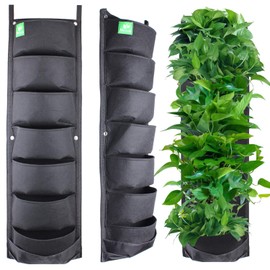 Hanging Planter Meiwo New Upgraded 7 Pocket Vertical Garden Wall Planter for Indoor Plant Hangers Wall Hanging Garden Yard Home Decoration