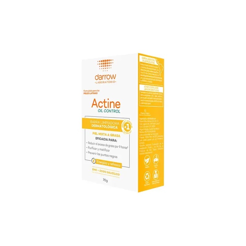 Darrow Actine Oil Control Barra Limpiadora Dermatológica 70g Mixta Día/noche