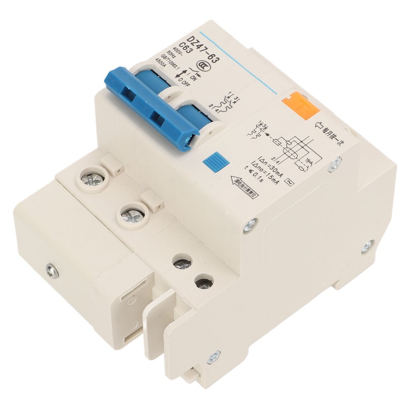 63A Circuit Breaker 2P Leakage Protection Air Switch DIN Rail