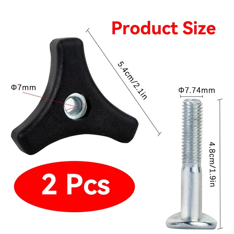 BHSTTNIXP 2 Sets Lawn Mower Handle Bolts,Triangle Nut and Bolts