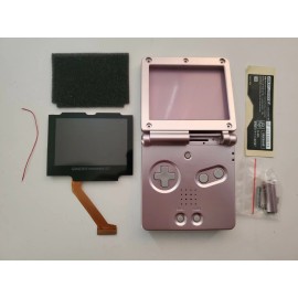 Unbranded V2 IPS GBA SP Backlight LCD For Game Boy Advance SP + Pre-cut Shell Case pink