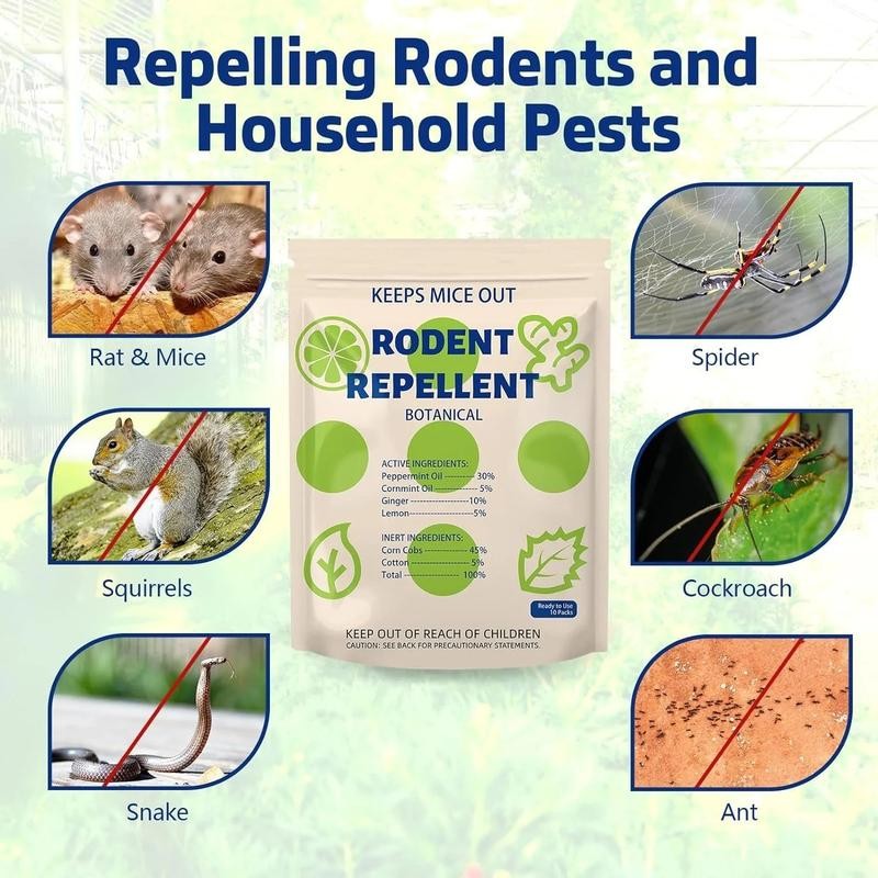 Mouse Repellent Balls, Peppermint Oil Rodent Repellent, Indoor Rodent Deterrent,