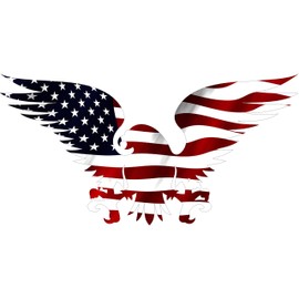 Rogue River Tactical Large 10x6 American Eagle USA Flag Car Decal Window Die Cut Patriotic Auto Bumper Sticker Vinyl Decal for Car Truck RV SUV Boat Support US Military