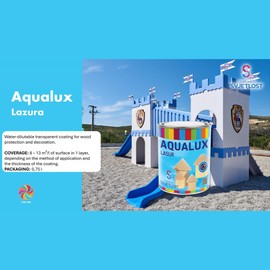 AQUALUX LASUR Waterbased Wood Coating, for Both Exterior and Interior Use (08 Mahagony, 0.75 L)