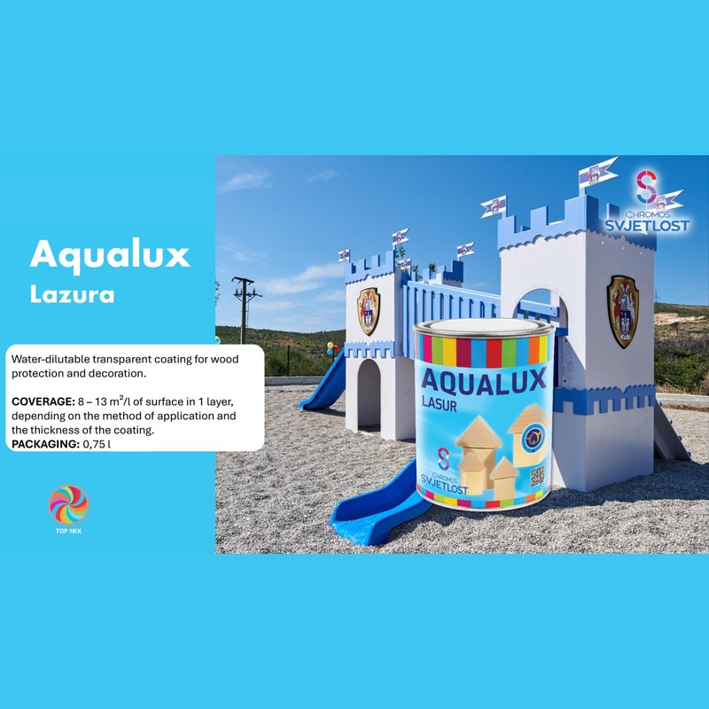 AQUALUX LASUR Waterbased Wood Coating, for Both Exterior and Interior