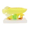 7" Feng Shui Yellow Arowana Fish Statue on Glass Base