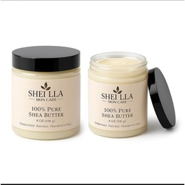 SHEI LLA Skin Care 100% Pure Unrefined Shea Butter 8oz Natural Fragrance Free