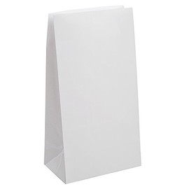 White Paper Party Bags, Pack of 12 - Best for Any Occasion, Eco-Friendly and Stylish Alternative to Plastic, Perfect for Gifts and Treats