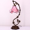 WERFACTORY WERFACTORY Tiffany Lamp Pink Stained Glass Table Lamp, Metal