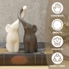 2 Pcs Loving Elephant Statue, 7inch Elephant Couple Figurine Modern