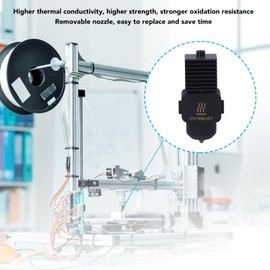 Hotend Assembly Kit, Hotend Extruder Replacement with Removable Hardened Steel 0.2mm or 0.4mm Nozzle Hotend, for A1 or A1 Mini 3D Printer (0.2mm)