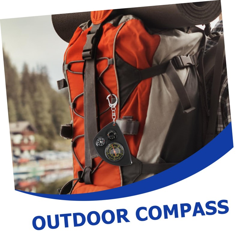 BIUDECO Distance Calculator Keychain Compass Multifunctional Surveying Gauge for Outdoor