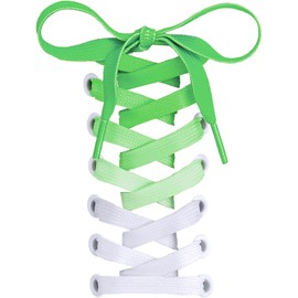 High Five Shoelaces, Gradient Shoelaces, Flat Laces, 37.4, 47.2, 55.1 inches (95 cm), 47.2 inches (120 cm), 55.1 inches (140 cm), Sneakers, Low Cut, Cute, Set of 2, 1 Pair, green