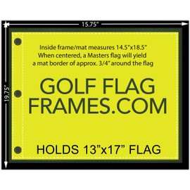 Compact Black Golf Flag Frame, Moulding blk-007, Reversible Green-Black Mat (holds 13x17 Masters Golf Flags; flag Not Incl)