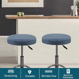 Velvet Bar Stool Covers Round Stool Cushion Covers Stool Chair Covers Barstool Covers Slipcovers Set of 2, Stretchy Thick Bouncy Fabric Washable (Color : #1, Size : Diameter: 35-40cm/14-16in)