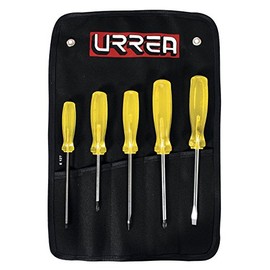 Urrea JBUD01 Amber Handle Screwdriver Set, 5-Piece