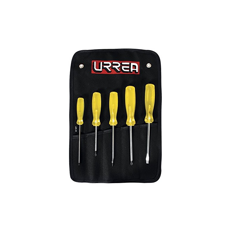 Urrea JBUD01 Amber Handle Screwdriver Set, 5-Piece