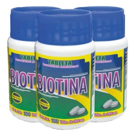 Kit 3 Suplemento Alimenticio Biotina Sabor Sin Sabor