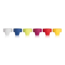 Vacu Vin Bottle Markers Sugar Skull Corona Set of 6 Beer Accessory, One Size, Multi