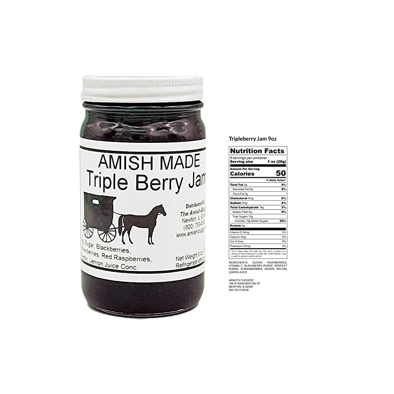 Amish Jam Triple Berry - 8 Oz Set of Three