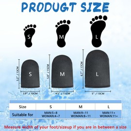 KAHIT Neoprene Toe Covers 2 Pairs 3mm Reusable Toe Warmers Reusable Heated Toe Warmers Ice Bath Toe Covers Toe Warmer Socks Toe Covers for Ice Bath (L-1Pair)
