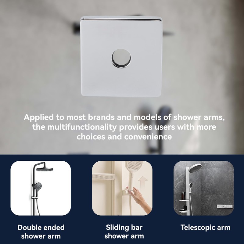2pcs Square Shower Arm Cover Plate, Stainless Steel Shower Arm