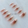 GLORS Long Ballerina Press-on Nails, Pink French Style with Rhinestones,