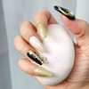 Gold Forres Handmade Nail Tips - Oval / 골드 포레스