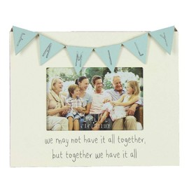 Love Life Family Bunting Wooden 6 x 4 Inch Photo Frame Freestanding Gift Idea