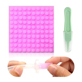 Qunlions life Replacement for Nosefrida Nasal Aspirator Filters, 100-Pack of Premium Nasal Aspirator Hygiene Sponges, with Nose Cleaning Tweezers (Red,100 Count)