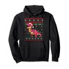 Ugly Christmas Santa Hat Dinosaur Snowflakes Lights T-Rex Pullover Hoodie