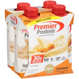 Premier Protein Caramel Shakes, 30g Protein, 1g Sugar, 4 Count, 11 Fl Oz Each