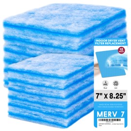 Dryer Filter Replacement - Compatible with Better Vent Indoor Dryer Vent Systems - Portable Indoor Dryer Filters - MERV 7 Double Filtration (12-Pack)