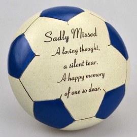Angraves Sadly Missed Blue Football Memorial Plaque Grave Ornament Tribute Sport Footy