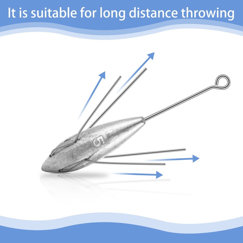 5 Pcs Sputnik Sinker Fishing Equipment Long Tail Fishing Weights