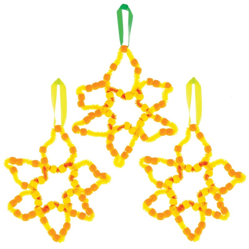Baker Ross Daffodil Bead Decorations - Pack of 4, Craft