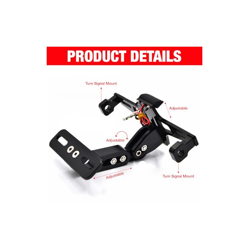 Motorcycle Number Plate Holder, Adjustable Number Plate Holder, Universal CNC