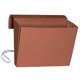 Smead Expanding File Wallet, Flap and Cord Closure, 5-1/4" Expansion, Extra Wide Legal Size, Redrope, 10 per Box (71189)