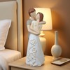 GZVDYG White Couple Embracing Resin Figurine, 6.1" H, Romantic Gifts