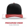 Richardson Unisex 112 Trucker Adjustable Snapback Baseball Cap, Tri Black/White/Red,