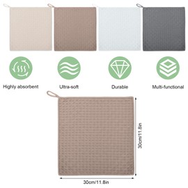 4 Pack Barista Towels, 12" x 12" Microfiber Espresso Towel, Waffle Weave Coffee Towel Cleaning Cloths for Coffee Bar Steam Wand Countertop Milk Frother, Espresso Machine Accessories