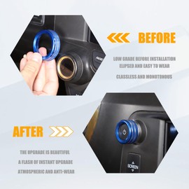 Central Console AC Volume Knob Button Switch Cover Trim Fit for Chevrolet Corvette C7 2014-2019 Aluminum Alloy Air Conditioner Knob Adjustment Cover-4pcs (Blue)